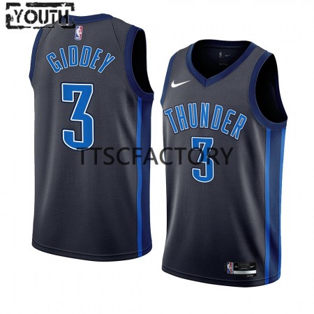 Maillot Basket Oklahoma City Thunder Josh Giddey 3 Nike 2022-23 City Edition Noir Swingman - Enfant